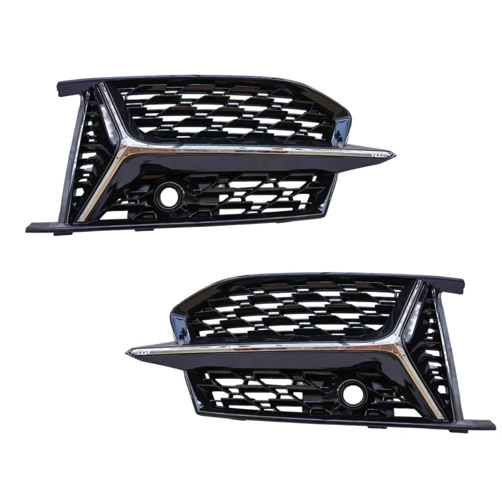 TONMHXA Lüftungsgitter Stoßfänger Kompatibel Mit S6 Für RS6 A6 C8 Für SLine 2018 2019 2020 2021 2022 2023 2024 Auto-Frontstoßstangengrill Grillabdeckung Nebelscheinwerferabdeckung(Chrome) von TONMHXA