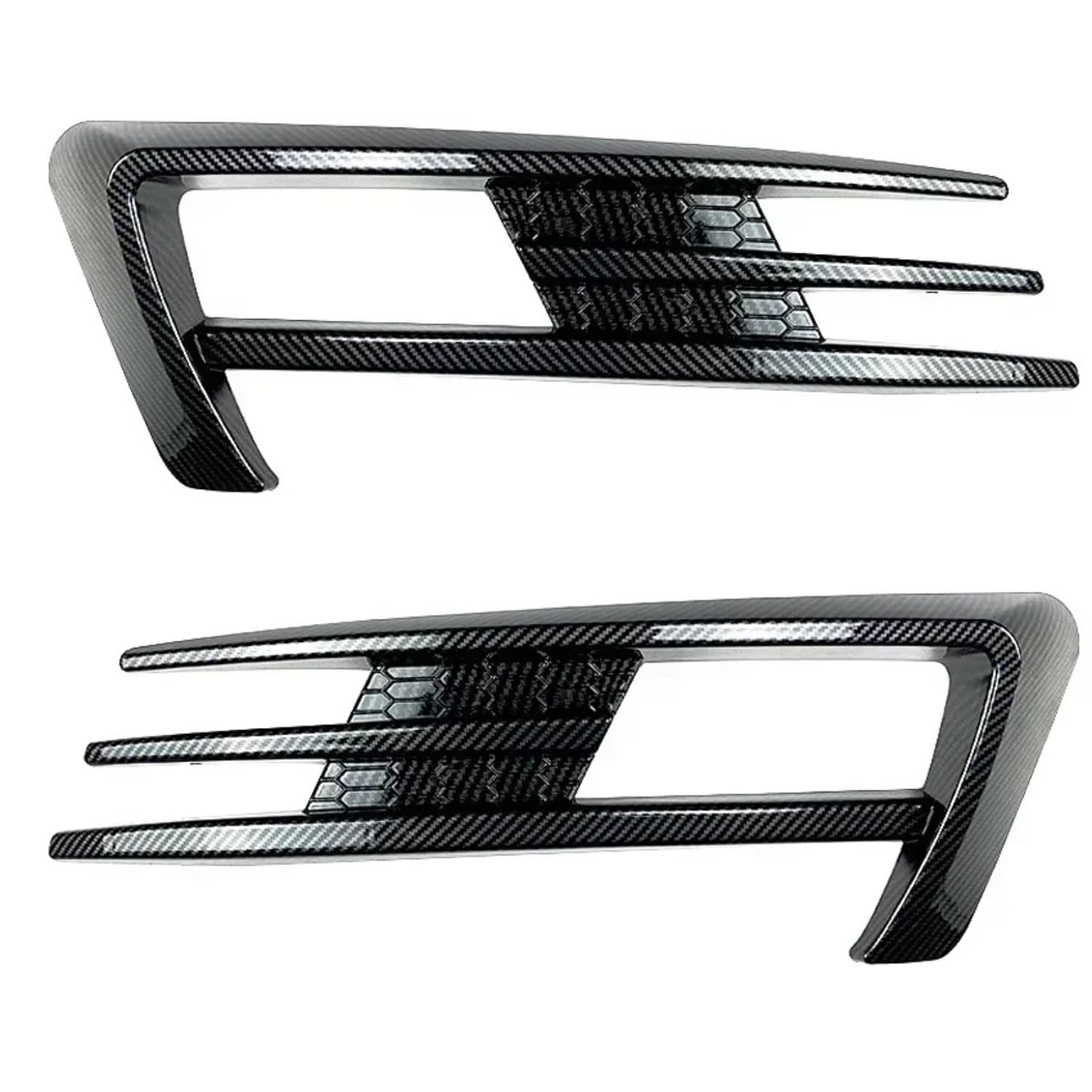 TONMHXA Lüftungsgitter Stoßfänger Kompatibel Mit Vw Für Golf MK7 2013 2014 2015 2016 Frontstoßstange Nebelscheinwerfer Lampe Kühlergrill Abdeckung Trim Carbon Look Dekoration(Carbon Look) von TONMHXA