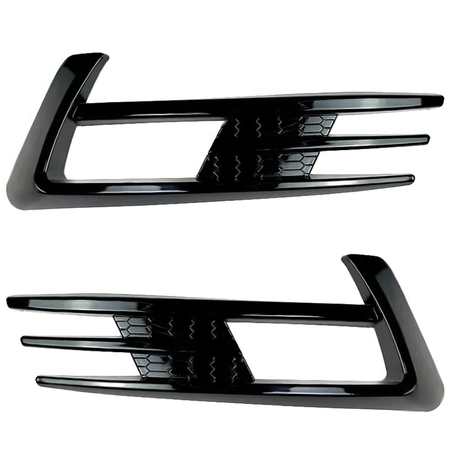 TONMHXA Lüftungsgitter Stoßfänger Kompatibel Mit Vw Für Golf MK7 2013 2014 2015 2016 Frontstoßstange Nebelscheinwerfer Lampe Kühlergrill Abdeckung Trim Carbon Look Dekoration(Gloss Black) von TONMHXA