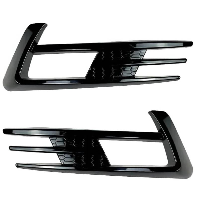 TONMHXA Lüftungsgitter Stoßfänger Kompatibel Mit Vw Für Golf MK7 2013 2014 2015 2016 Frontstoßstange Nebelscheinwerfer Lampe Kühlergrill Abdeckung Trim Carbon Look Dekoration(Gloss Black) von TONMHXA