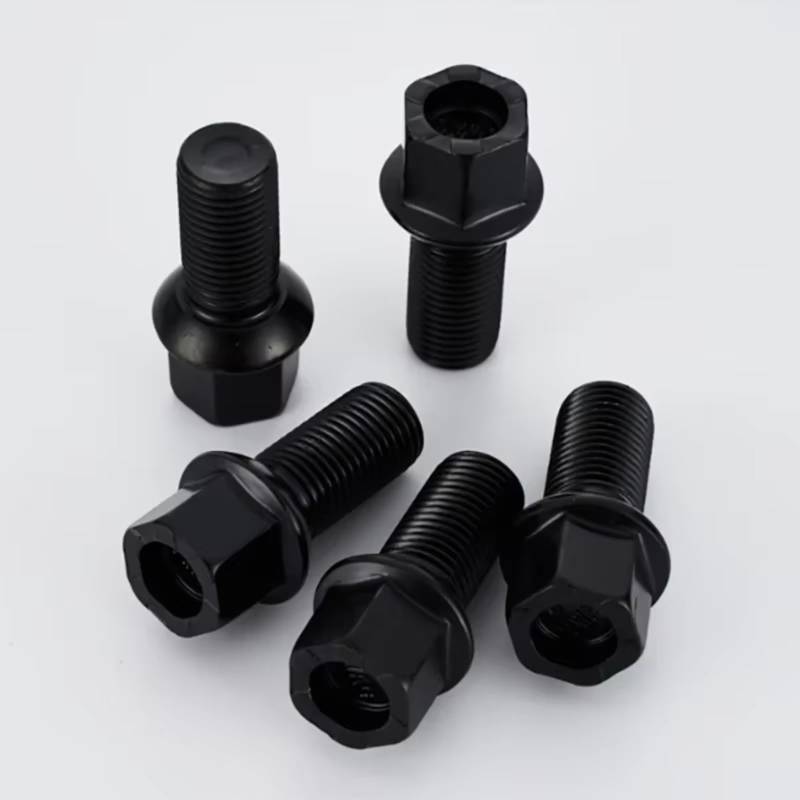 TONMHXA Radmuttern Kompatibel Mit A6L Für A4L 4PC M14x1,5 Reifenschraube Radnabenschraube Schraube Reifenschraube Autoreifenschrauben Radschrauben Autozubehör Radmutter(Black) von TONMHXA