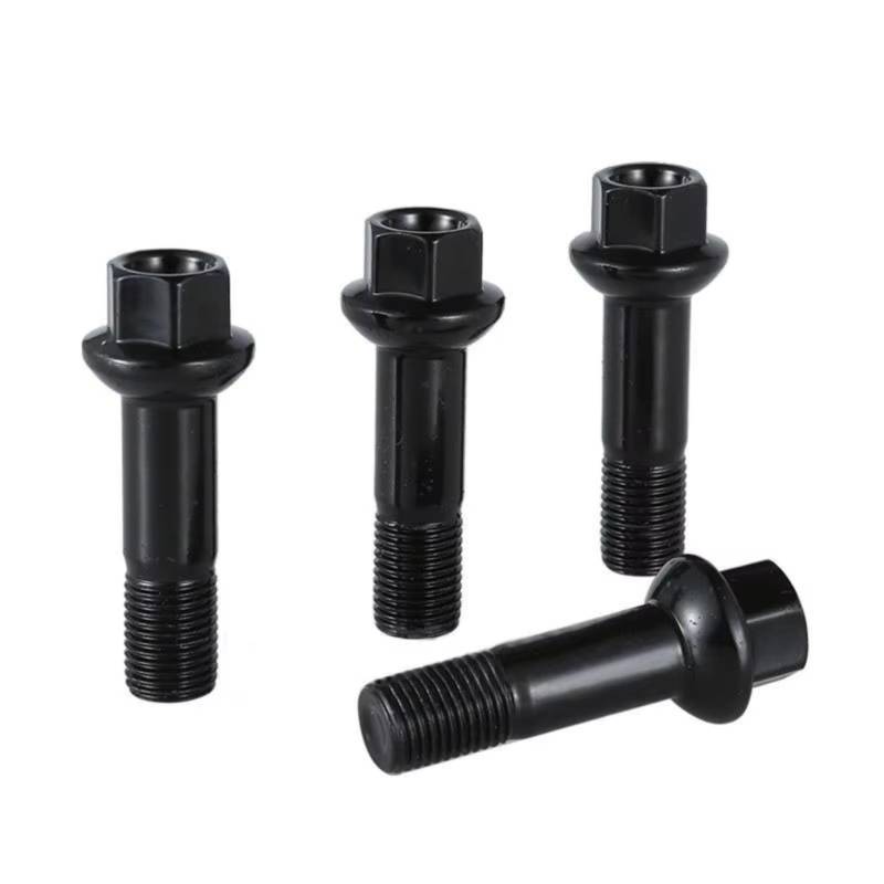 TONMHXA Radmuttern Kompatibel Mit Benz 10 Stück Radschrauben Autozubehör Lange Radschrauben Aus Stahl Reifenbolzen Autozubehör Autoreifenmutter Radbolzen Radmutter(10pcs Black) von TONMHXA