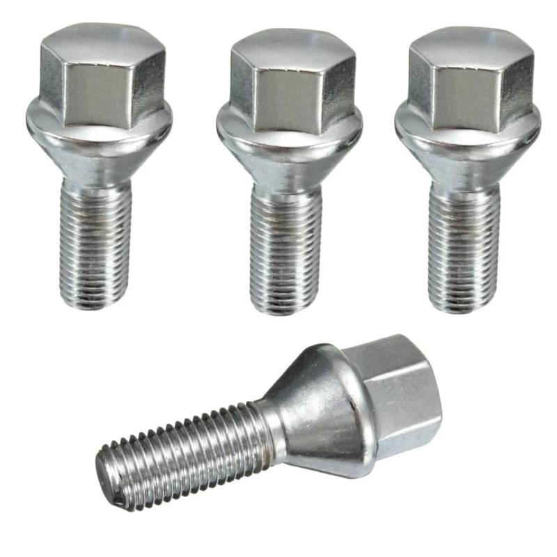 TONMHXA Radmuttern Kompatibel Mit E21 E30 E36 E46 E90 E91 E92 E93 3er 1975–2012 1/4 Stück Radmutter Bolzen Radbolzen Legierung M12 X 1,5 Mm Reifenschraubenbolzen(4PCS) von TONMHXA