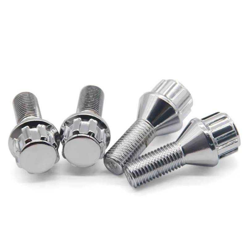 TONMHXA Radmuttern Kompatibel Mit E30 Für E36 2003 2004 2005 2006 2007 2008 2009 2010 2011 2012 2013 Fd010 4 * M12 X 1,5 + 1 Leichtmetallrad-Sicherungsschraube Reifenschrauben von TONMHXA