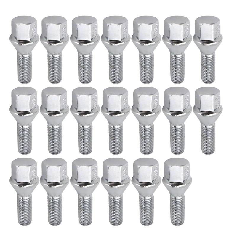 TONMHXA Radmuttern Kompatibel Mit Für E90 E91 E92 E93 1975–2012 M12 X 1,5 26 Mm SW17 Set 20 X Leichtmetallradschrauben Radmuttern Autozubehör Radschrauben von TONMHXA