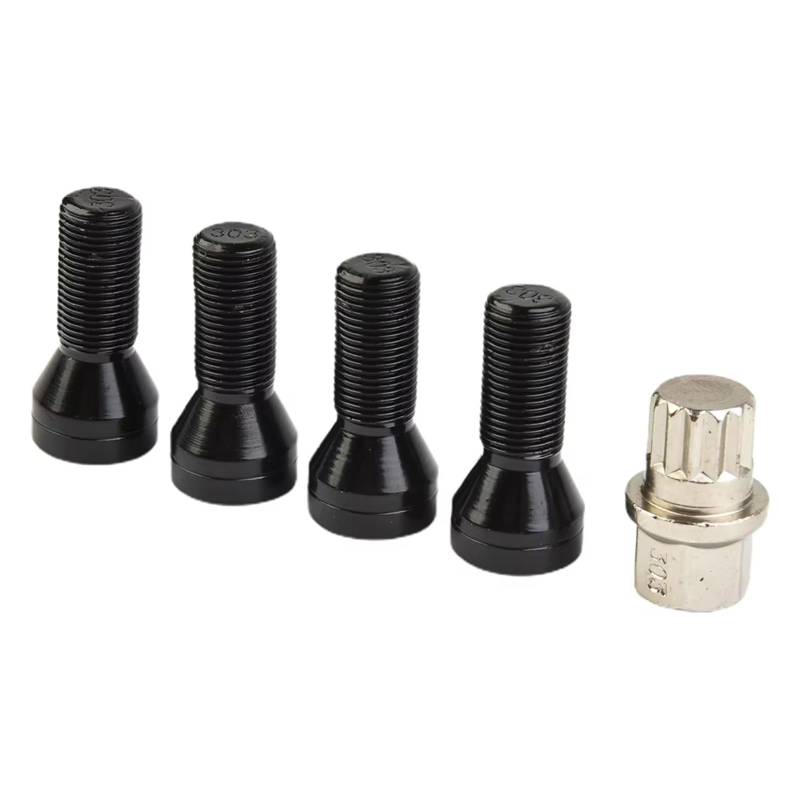 TONMHXA Radmuttern Kompatibel Mit MINI Für Schrägheck Für R56 2006 2007 2008 2009 2010 2011 2012 2013 4 Stück Autoschrauben Radschrauben Sicherungsmuttern Schlüssel OEM: 36136776076(M12x1.5) von TONMHXA