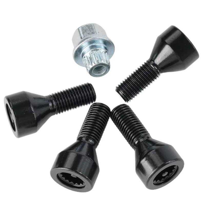 TONMHXA Radmuttern Kompatibel Mit Mini Für Schrägheck Für R56 2006 2007 2008 2009 2010 2011 2012 2013 Verriegelungsschrauben Radverriegelungsschrauben Autos OEM: 36136776076(M12x1.5) von TONMHXA