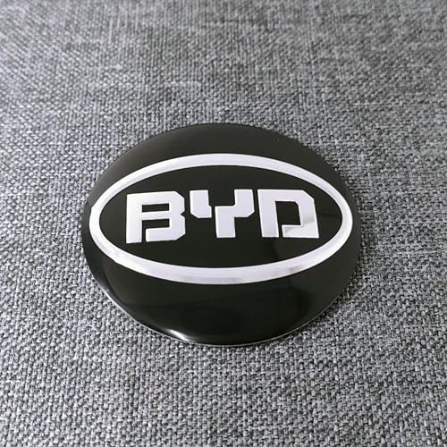 Auto-Radkappen-Dekorationsaufkleber für BYD 56.5MM, Abzeichen-Aufkleber, Felgenverkleidungen,Black von TONTEK