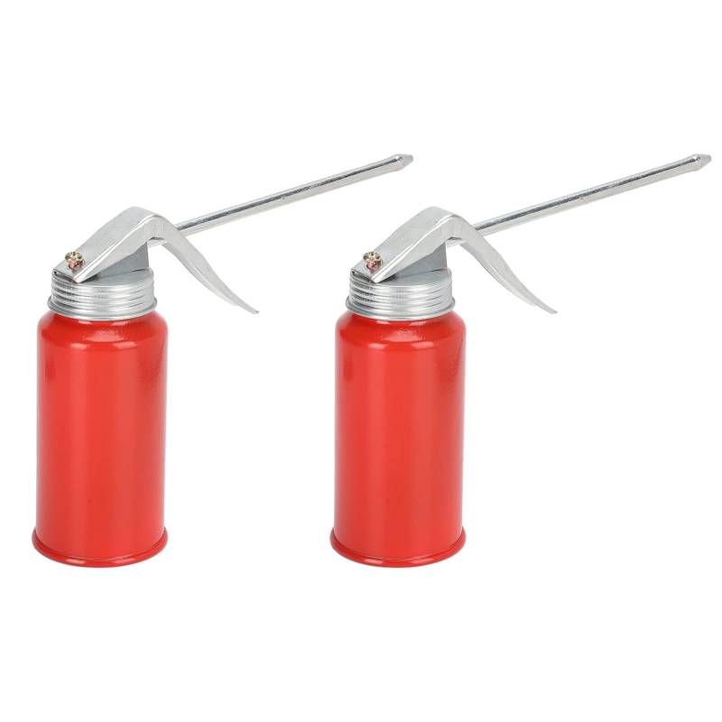 TOOLSGO 2 Stück Rote 200ML Tragbare Öldose Handpumpe Schmiermittel Sprühflasche Drucktyp Ölspender für Auto, Fahrrad und Motorradwartung von TOOLSGO
