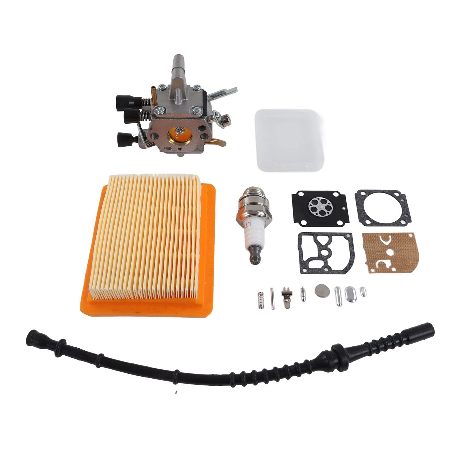 TOOLSGO Trimmer-Vergaser-Set Zündkerze Luftfilter Kraftstoffleitung Dichtung Zubehör Unkrautvernichter-Vergaser-Set kompatibel mitSTIHL FS120 zum Austausch TOOLSGO Trimmer-Vergaser-Set Zündkerze Luftfilter Kraftstoffleitung Dichtung Zubehör Unkrautvernichter-Vergaser-Set kompatibel mitSTIHL FS120 zum Austausch von TOOLSGO