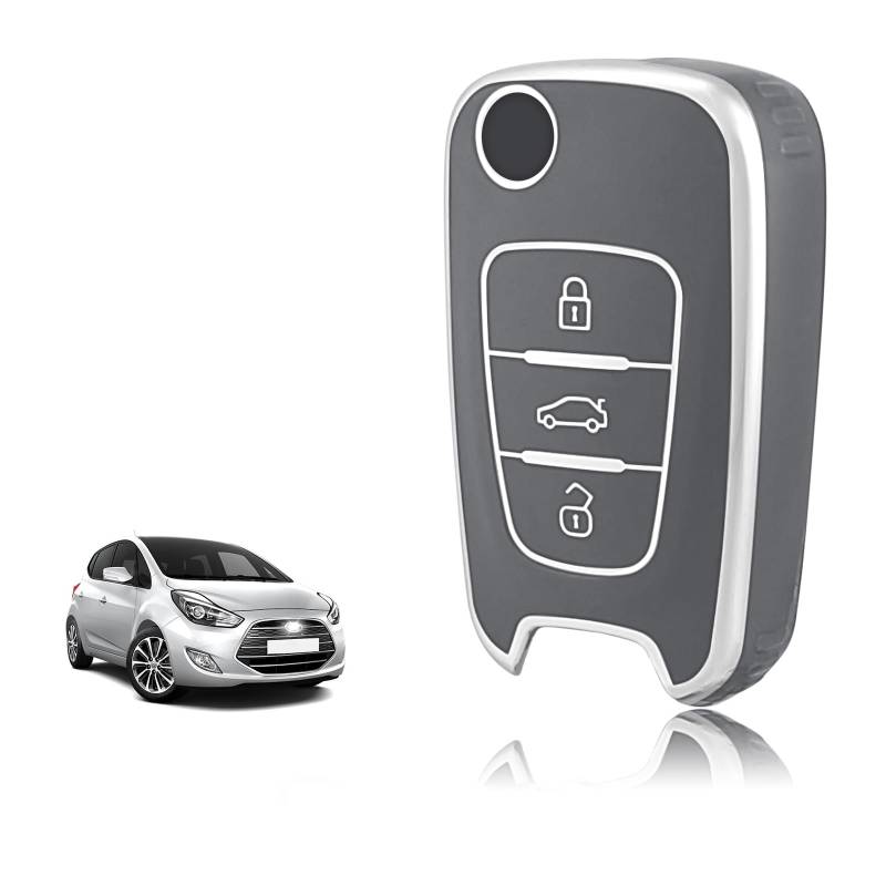 TOOMUME Schlüsselhülle TPU, Autoschlüssel Hülle Passt für Hyundai i10 i20 i30 i40 ix20 ix30 ix35 Elantra Avante Kia Sportage Rio Ceed Picanto, Schlüsselcover Schutz Schlüsselgehäuse - Flip Key von TOOMUME