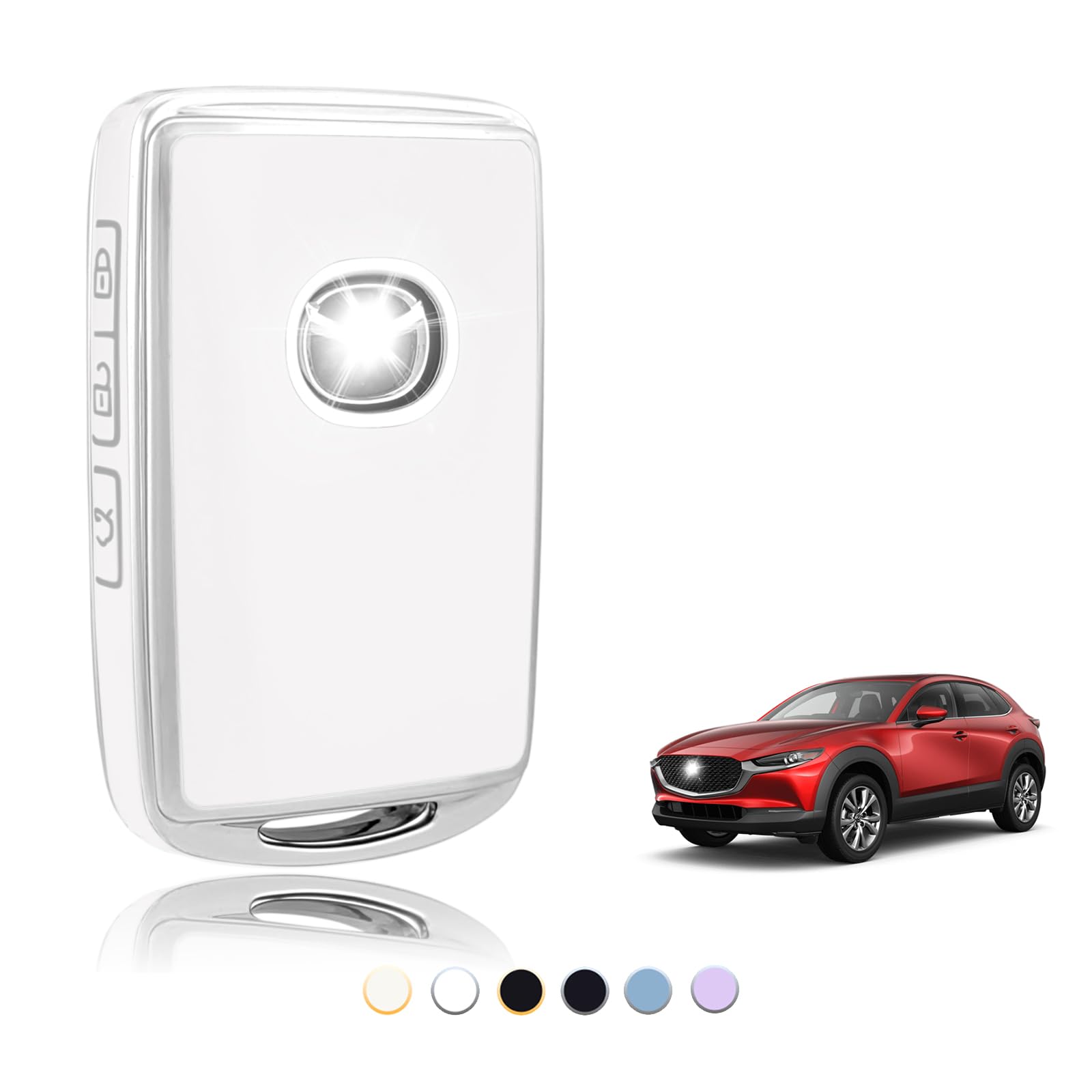 TOOMUME Schlüsselhülle TPU, Autoschlüssel Hülle Passt für Mazda 2/3/6 M2 M3 M6 CX-3 CX-4 CX-5 CX-8 CX-9 CX-30 CX-50 CX-60 CX-90 MX-5 MX-30 Axela, Schlüsselcover Schutz Schlüsselgehäuse - Smart Key TOOMUME Schlüsselhülle TPU, Autoschlüssel Hülle Passt für Mazda 2/3/6 M2 M3 M6 CX-3 CX-4 CX-5 CX-8 CX-9 CX-30 CX-50 CX-60 CX-90 MX-5 MX-30 Axela, Schlüsselcover Schutz Schlüsselgehäuse - Smart Key von TOOMUME