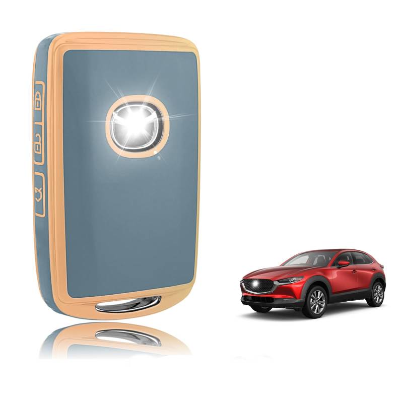 TOOMUME Schlüsselhülle TPU, Autoschlüssel Hülle Passt für Mazda 2/3/6 M2 M3 M6 CX-3 CX-4 CX-5 CX-8 CX-9 CX-30 CX-50 CX-60 CX-90 MX-5 MX-30 Axela, Schlüsselcover Schutz Schlüsselgehäuse - Smart Key von TOOMUME