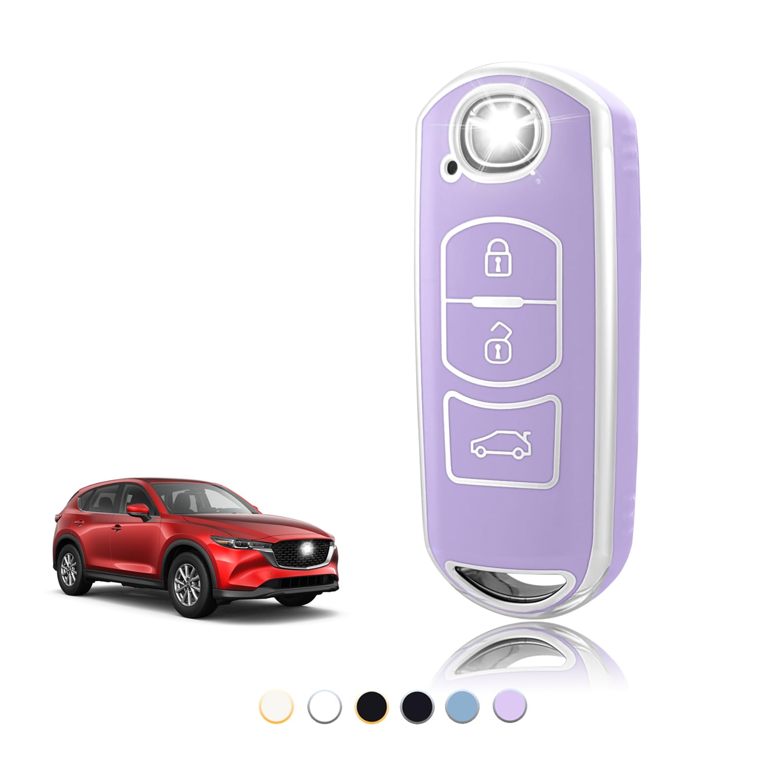 TOOMUME Schlüsselhülle TPU, Autoschlüssel Hülle Passt für Mazda 2/3/6 M2 M3 M6 CX3 CX4 CX5 CX6 CX7 CX8 CX9 CX30 CX60 MX5 MX30 Atenza Axela, Schlüsselcover Schutz Schlüsselgehäuse - Smart Key TOOMUME Schlüsselhülle TPU, Autoschlüssel Hülle Passt für Mazda 2/3/6 M2 M3 M6 CX3 CX4 CX5 CX6 CX7 CX8 CX9 CX30 CX60 MX5 MX30 Atenza Axela, Schlüsselcover Schutz Schlüsselgehäuse - Smart Key von TOOMUME