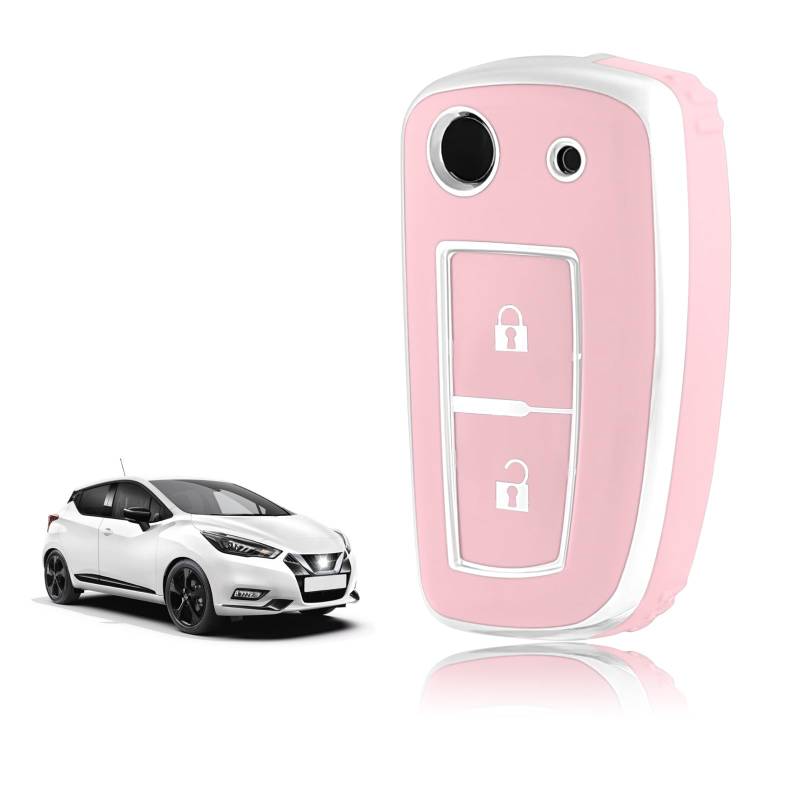 TOOMUME Schlüsselhülle TPU, Autoschlüssel Hülle Passt für Nissan Micra K14 Qashqai j11 Juke F15 Xtrail T32 Pulsar C13 Rogue Murano Maxima Altima, Schlüsselcover Schutz Schlüsselgehäuse - 2 Tasten von TOOMUME