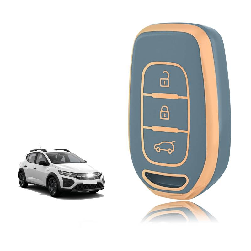 TOOMUME Schlüsselhülle TPU, Autoschlüssel Hülle Passt für Renault Twingo Kangoo Clio Symbol Kwid Dacia Logan Sandero Stepway Duster Dokker, Schlüsselcover Schutz Schlüsselgehäuse - Smart Key von TOOMUME