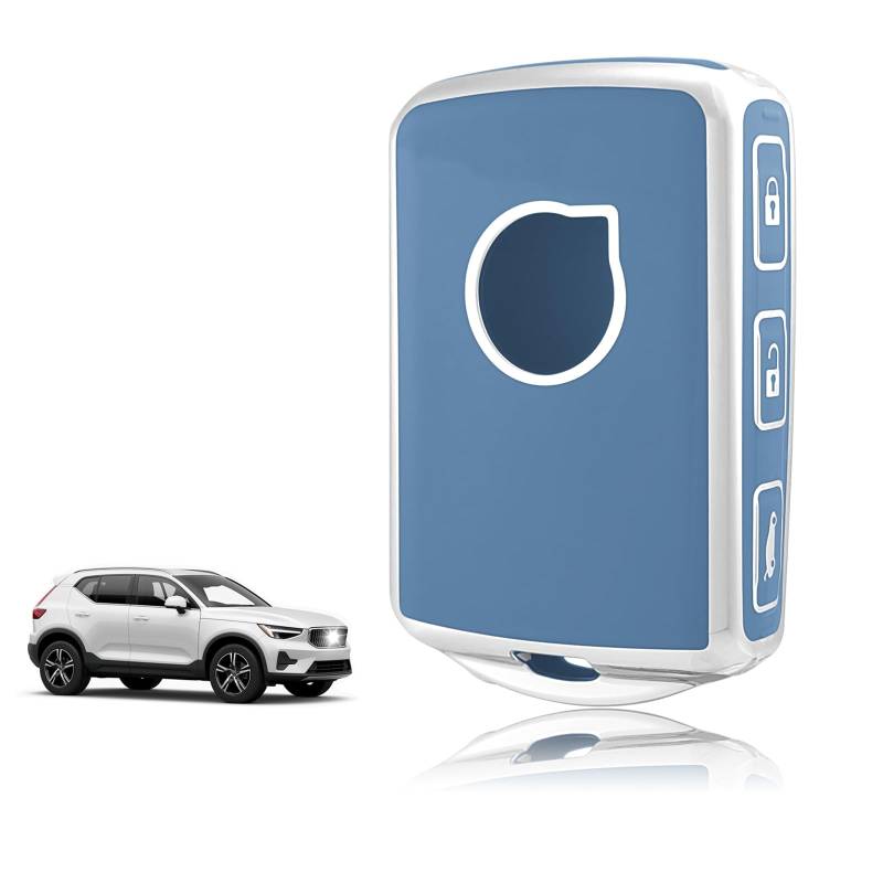TOOMUME Schlüsselhülle TPU, Autoschlüssel Hülle Passt für Volvo XC40 XC60 XC70 XC90 V40 V60 V70 V90 S60 S80 S90 S60L C30 C40 T5 T6 T8 Polestar, Schlüsselcover Schutz Schlüsselgehäuse - Smart Key von TOOMUME