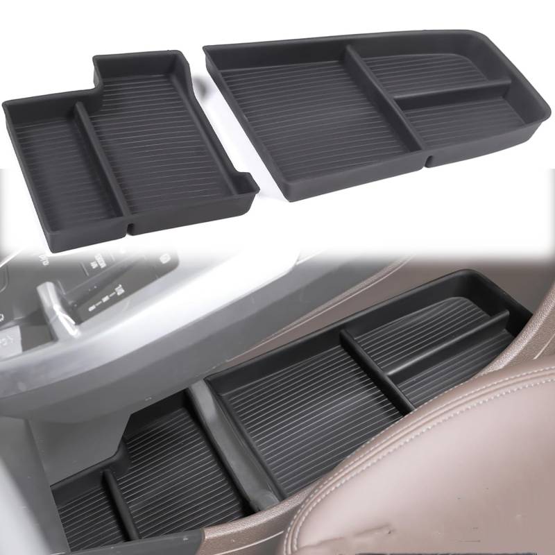 TOOSOAR 2 Stück mit BMW X1 iX1 Mittelkonsole Aufbewahrungsbox, Anwendbar auf 2023-2024 X1 iX1 Organizer Tray, TPE-Weichgummi, Armlehne Organizer Tray Unten die Mittelkonsole von TOOSOAR