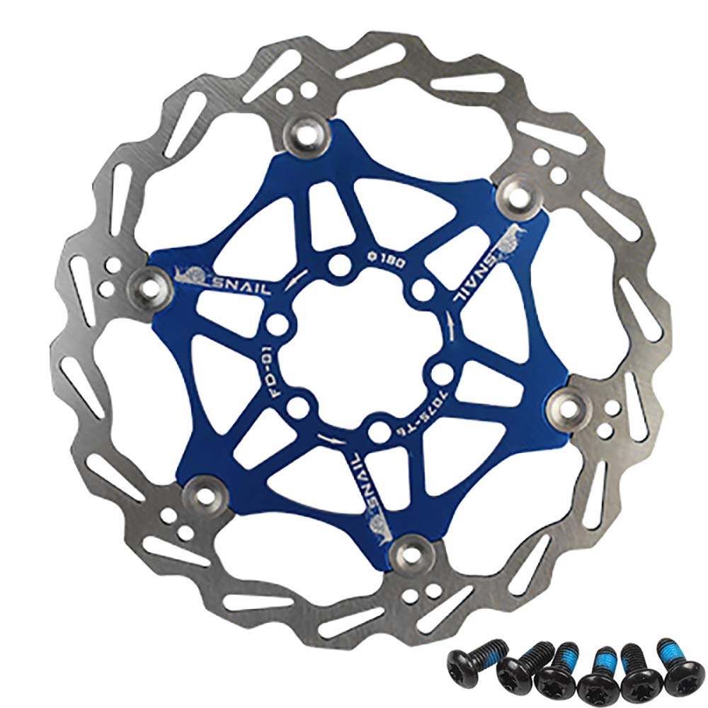 Fahrrad-Scheibenbremsscheibe, Mountainbike, schwimmende Bremsscheibe, Rotor, Radfahren, Fahrrad-Bremsbelag, blau, 180 mm Fahrrad-Scheibenbremsscheibe, Mountainbike, schwimmende Bremsscheibe, Rotor, Radfahren, Fahrrad-Bremsbelag, blau, 180 mm von TOP-MAX