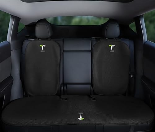 TOPABYTE Rücksitzbezüge für Tesla Model 3 Highland 2024 2017-2023 Tesla 3 atmungsaktives Autositzkissen Vier Jahreszeiten universelle Schutzpolstermatte (3 Stück/Schwarze Eisseide) von TOPABYTE