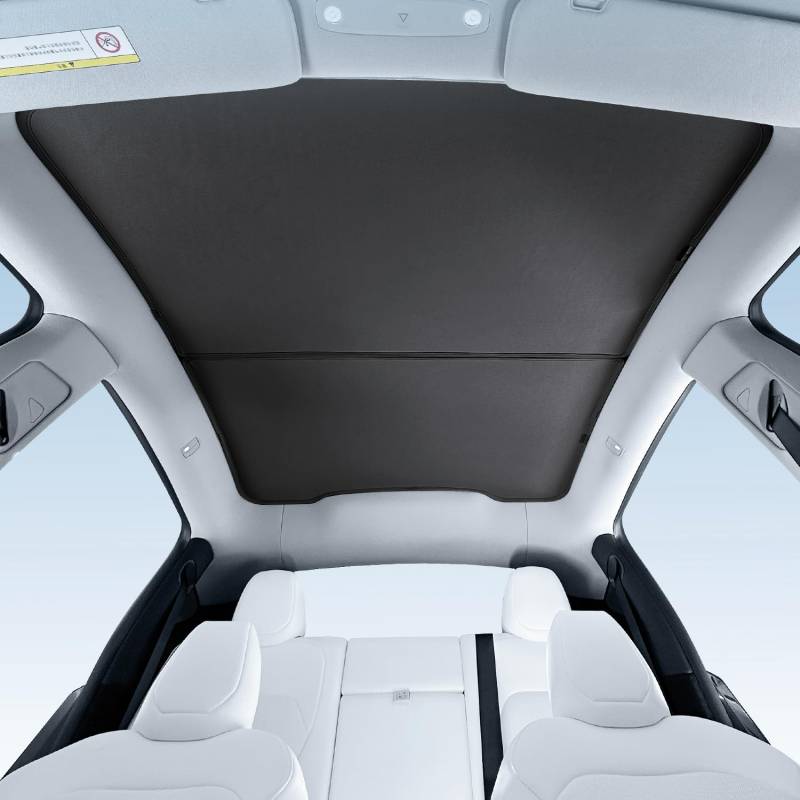 TOPABYTE Sonnenschutz Dach für Tesla Model Y Juniper 2025 Upgrade Sunshade Roof Autoglas Schiebedach Sonnenblenden Wärmedämmende Abdeckung Dachfenster UV-Schutz, Schwarz von TOPABYTE