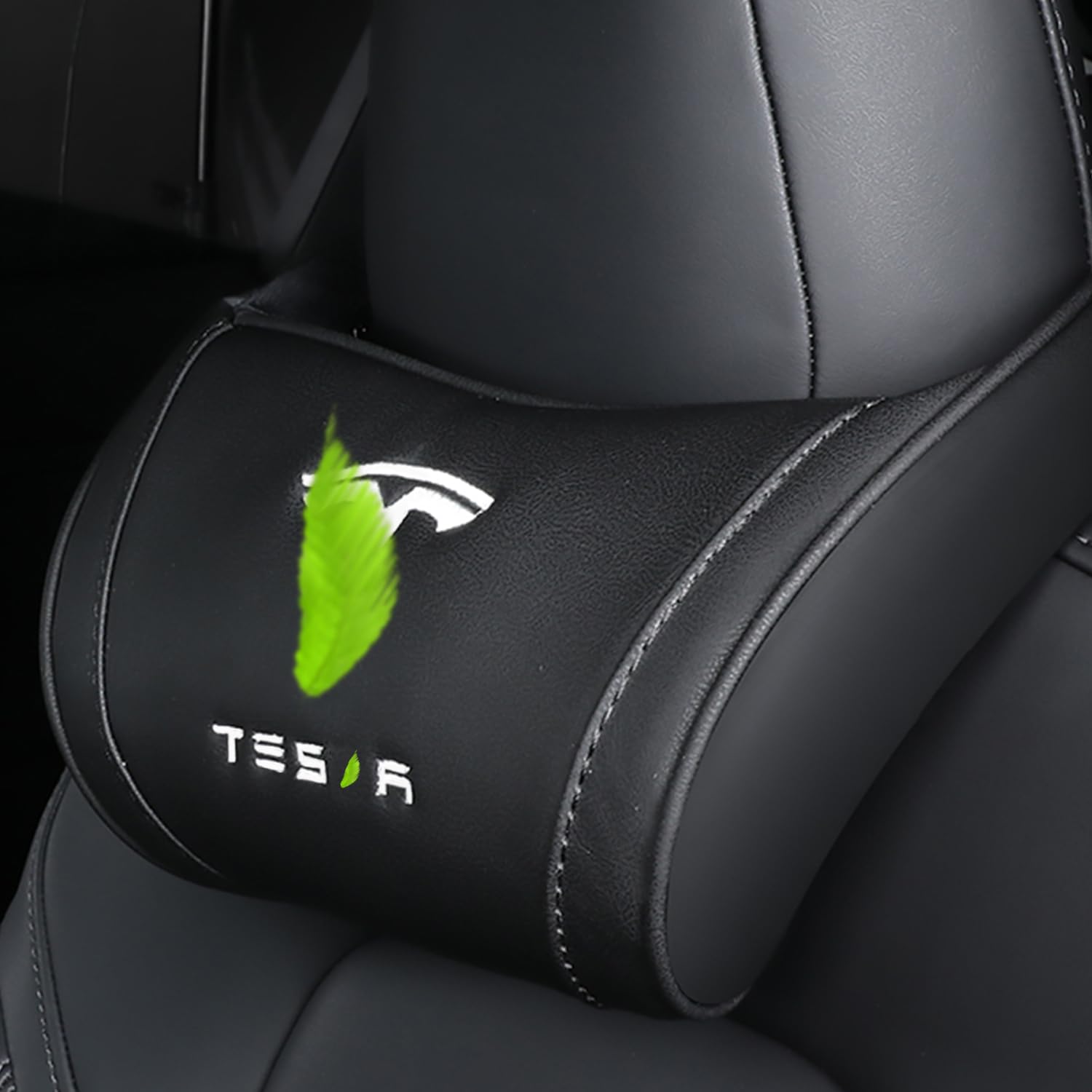 TOPABYTE Tesla Car Neck Kissen Memory Memory Foam Ergonomic Design Seat Hals -Stütze Kopfstütze für Tesla Highland Model 3 Y S X Accessoires (Schwarz, 1 Stück) von TOPABYTE