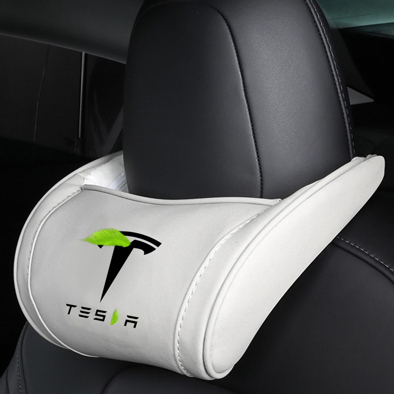 TOPABYTE Tesla Car Neck Kissen Memory Memory Foam Ergonomic Design Seat Hals -Stütze Kopfstütze für Tesla Highland Model 3 Y S X Accessoires (Weiß, 1 Stück) von TOPABYTE