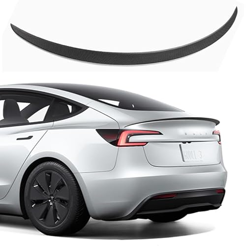 TOPABYTE Spoiler Original für Tesla Model 3 Highland 2024 Refreshed Heckspoiler Flügellippe Rear Spoiler Wings Tail Rear Trunk Lip für Tesla Model 3 Highland Zubehör ABS (Matte Kohlefaser) von TOPABYTE