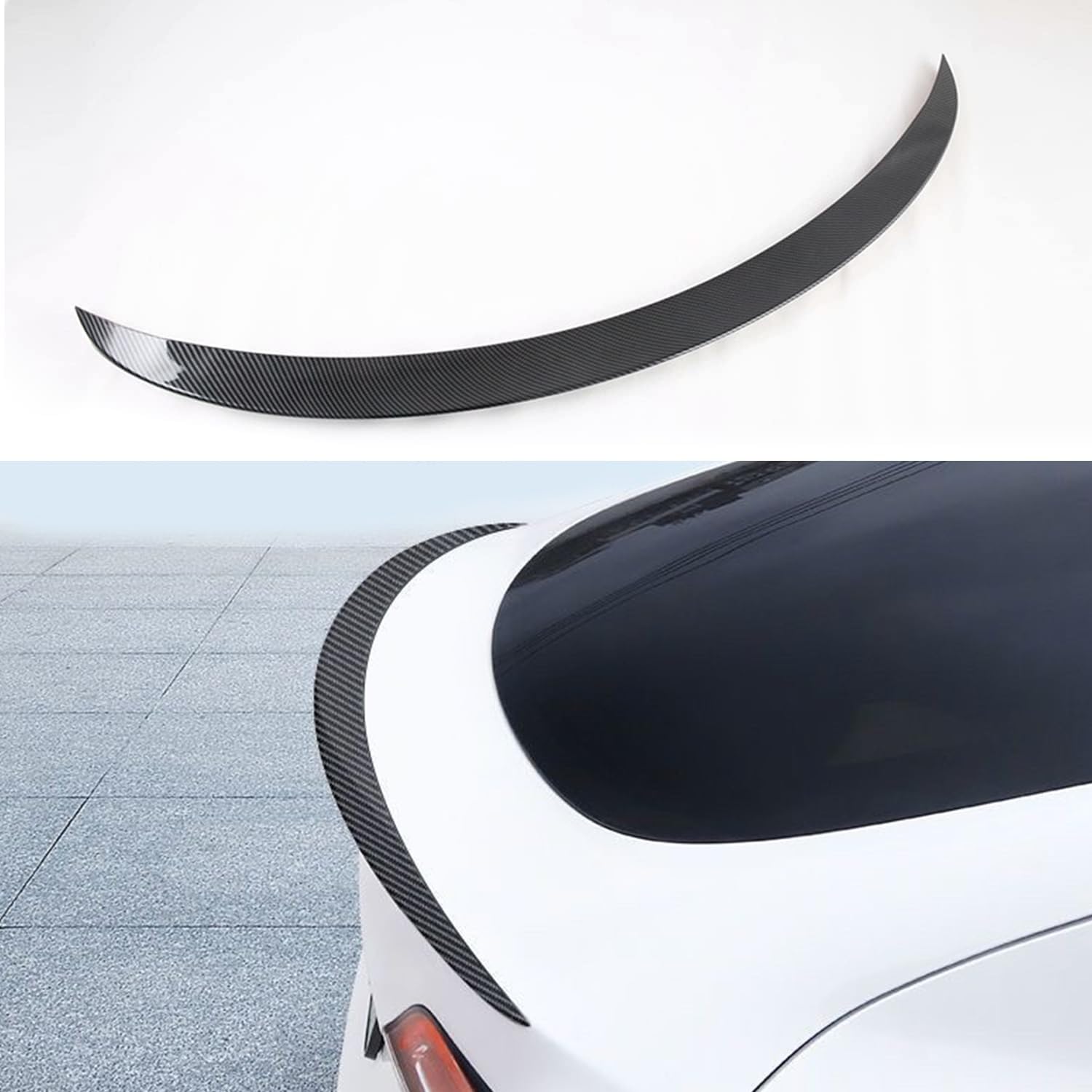 TOPABYTE Tesla Model Y Spoiler Original Heckspoiler Flügellippe für 2020-2024 Tesla Model Y Zubehör ABS (Glossy Carbon) von TOPABYTE