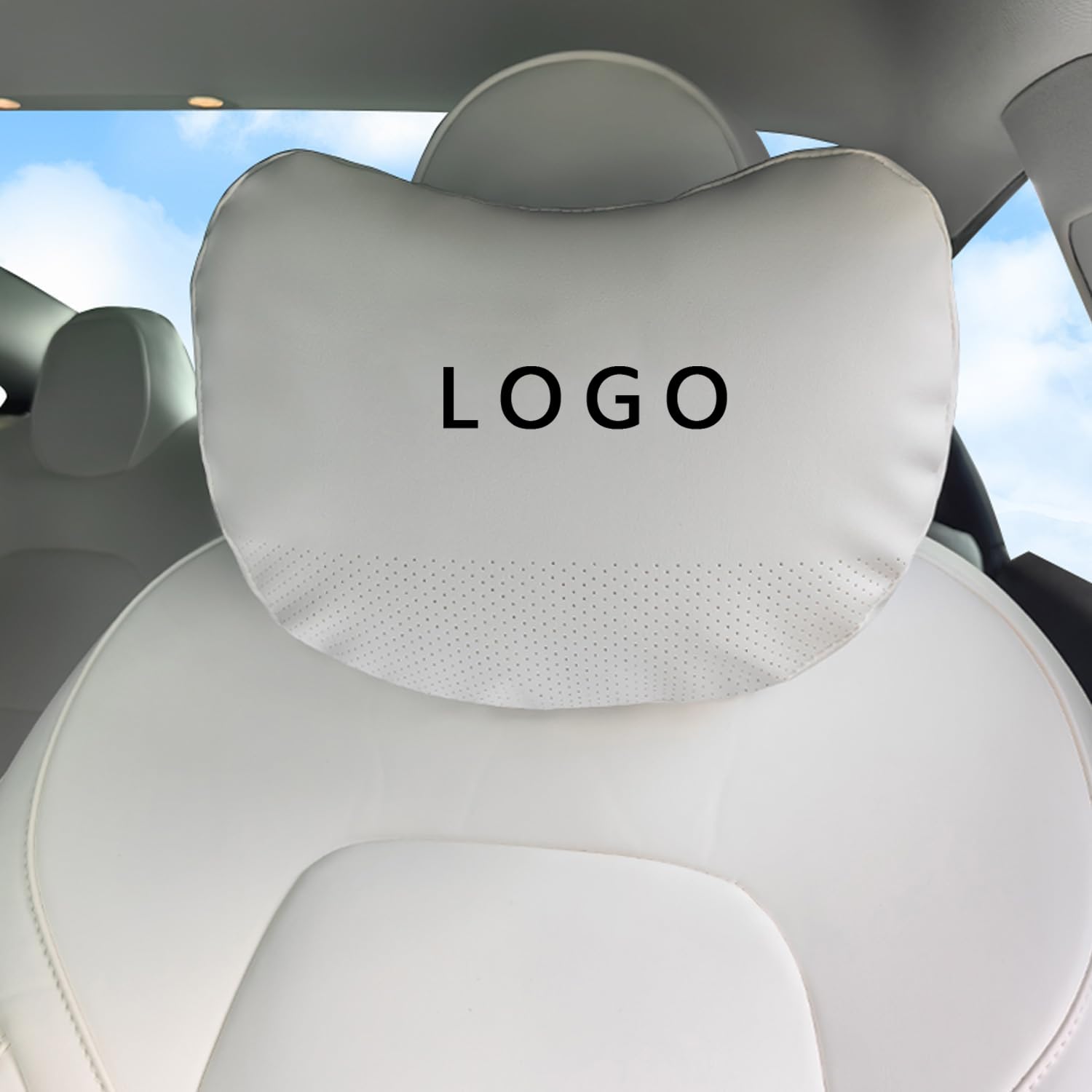 TOPABYTE Kopfstützenkissen Weißes für Tesla Model 3 Model Y Model S Model X Cybertruck Bequemes Nackenkissen Stützkissen Verstellbarer Riemen Weich Leder Kissen zum Fahren, 1 Packung TOPABYTE Kopfstützenkissen Weißes für Tesla Model 3 Model Y Model S Model X Cybertruck Bequemes Nackenkissen Stützkissen Verstellbarer Riemen Weich Leder Kissen zum Fahren, 1 Packung von TOPABYTE