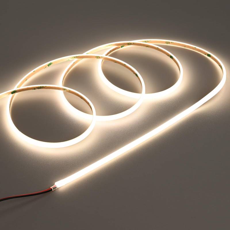 TOPAI Ultra Schmal 5×3mm Neon LED Streifen 5M Wasserdicht 4000K Naturweiß 24V DREI Seiten 180° Beleuchtung Selbstklebend CRI>90 320LED/M Punktfrei Flexibel & Schneidbar(Nur Streifen) von TOPAI