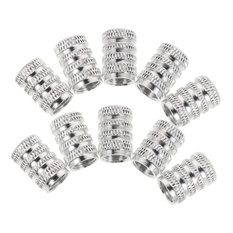 TOPBATHY 10 Stücke Ventilkappe Reifen Reifen Ventilkappen Dekorative Reifenkappe Reifen Ventilkappe Abdeckung Aluminiumlegierung Silber von TOPBATHY