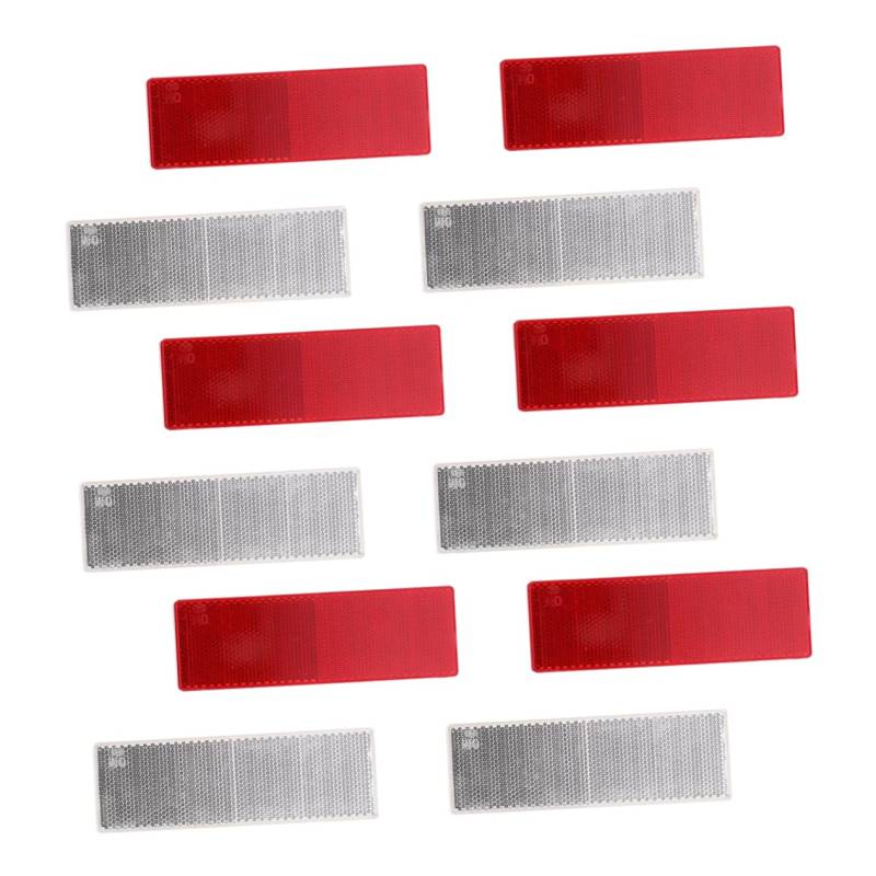 TOPBATHY 12 Stück Reflektierende Aufkleber Einfahrt Reflektoren Selbstklebender Reflektor Fahrzeugreflektoren Auto Sicherheitsreflektor Rechteckige Autoreflektoren Plastik von TOPBATHY