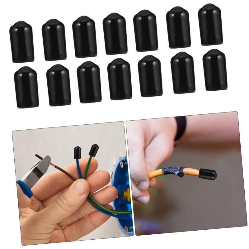 TOPBATHY 150 Stück Schutzhüllen Endschützer Isolierte Hülse Boot Cover Isolierte Kappe Isolierter Boot Pvc Schwarz von TOPBATHY