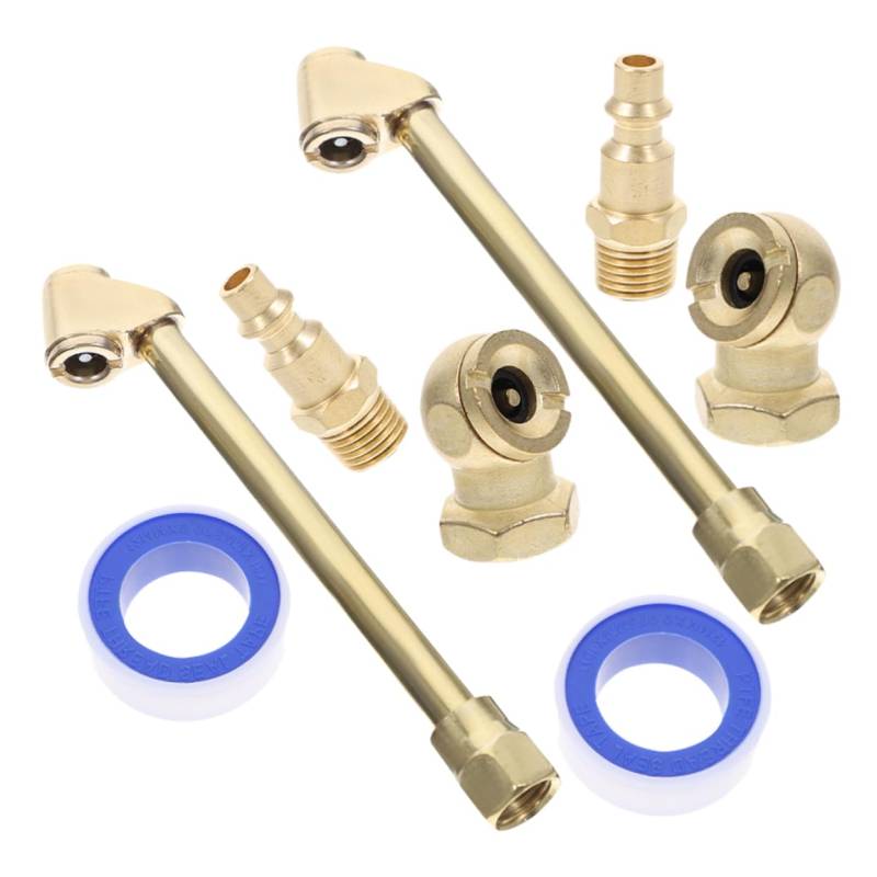TOPBATHY 2 Satz Luftpumpdüsenset Werkzeug Kompressorgebläse Luftreifenfüller Mit Manometer Aufblasschlauchadapter Reifenluftventil Luftkompressor Teile Luftkompressor Armaturen Messing von TOPBATHY