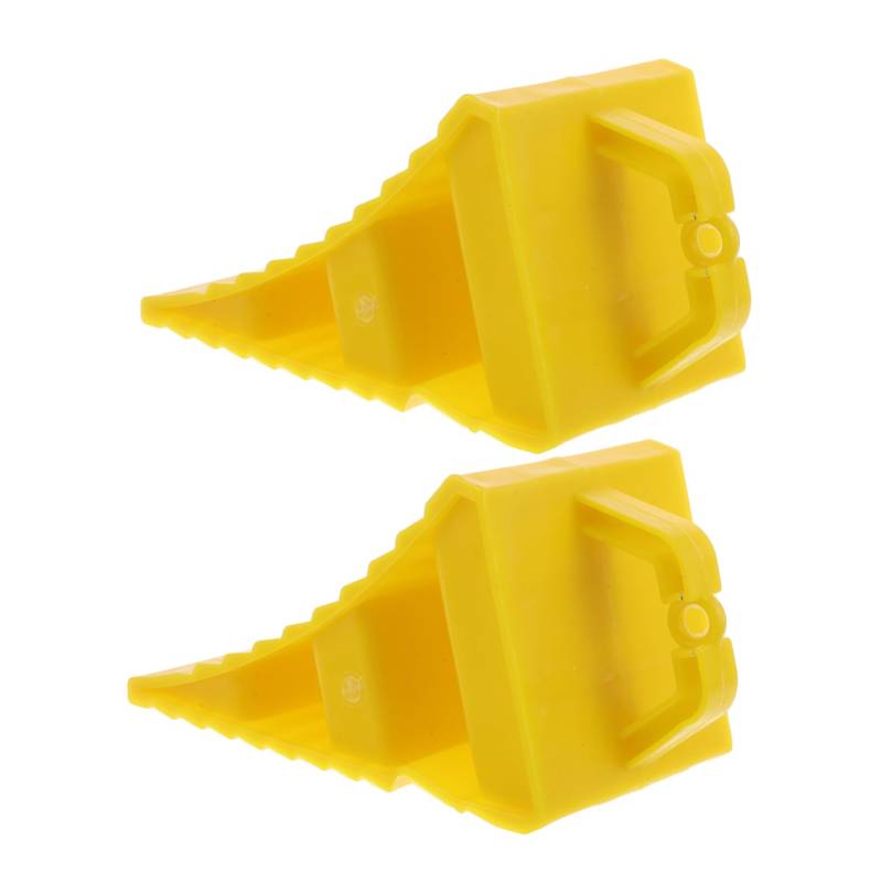 TOPBATHY 2 Stück Auto-rücklaufsperre Rv Unterlegkeil Unterlegkeile Radstopper Reifenkeil Plastik Yellow von TOPBATHY