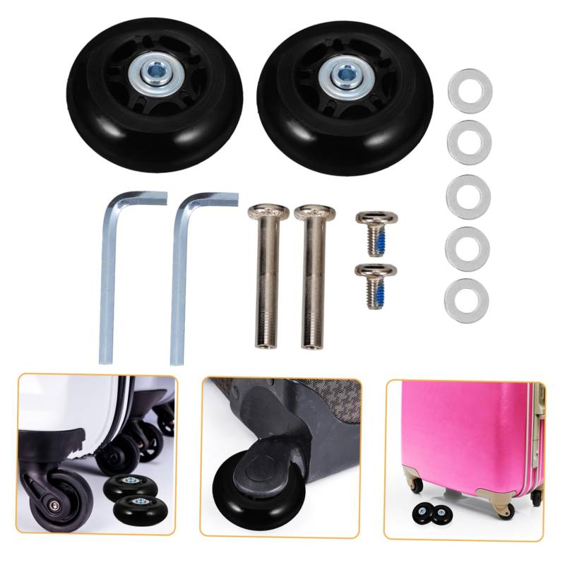 TOPBATHY 2 Stück Kofferräder Gepäckrad Ersatzset Radkappen Für Rollkoffer Kleine Räder Kofferräder Koffer Mit Rädern Abnehmbar Aluminiumlegierung Schwarz von TOPBATHY