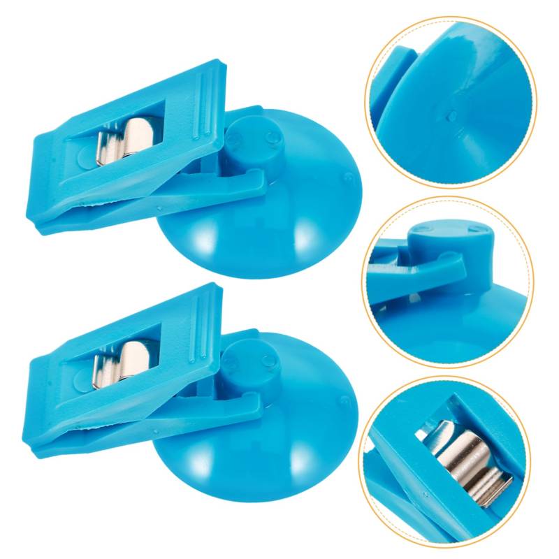 TOPBATHY 2 Stück Saugnapf Clip Saugnapf Tickethalter Namenshalterung Fenster Autozubehör Clips Kartenhalter Klebehalter Saugnäpfe Notizblockhalter Für Auto Ticketkartenclip Himmelblaues von TOPBATHY