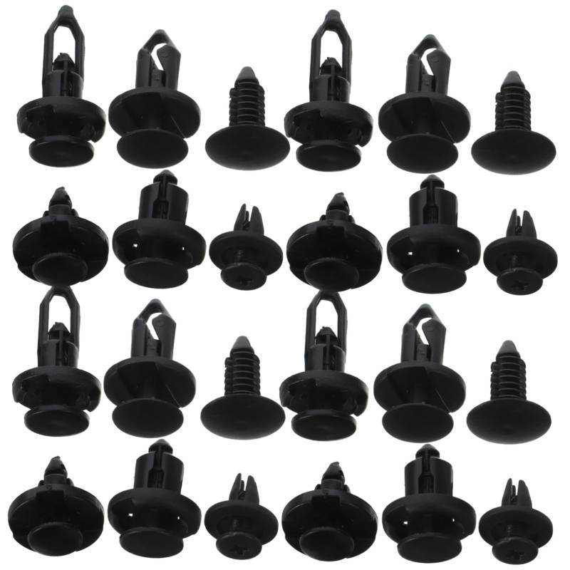 TOPBATHY 200 Stück Körperfixierclip Ersatz Auto Clips Befestigungselemente Verschluss Stoßstangen-Nietenbefestigungen Stoßstangenhalter Kfz -Körperteile Stoßstangennieten Nylon Schwarz von TOPBATHY