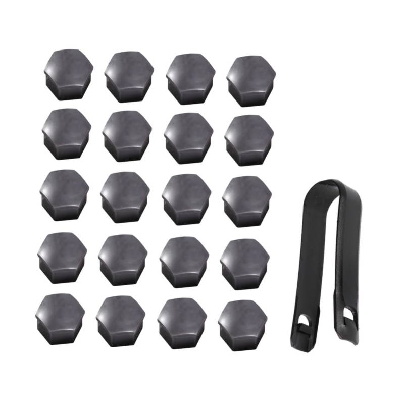 TOPBATHY 21Stücke Radmutterabdeckungen Teilig mit Schwarzen Clips Universelle Schraubenkappen zum Schutz der Radschrauben Korrosionsbeständig Einfache Montage von TOPBATHY