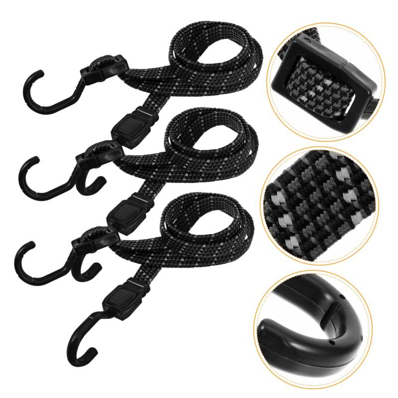 TOPBATHY 3 Stück Elastischer Riemen einstellbar Spanngurte Kabel Fahrrad Gepäckband Helmseil Elastic -Gurt Helm elastisches Seil elastischer Helmgurt Polypropylengarn von TOPBATHY