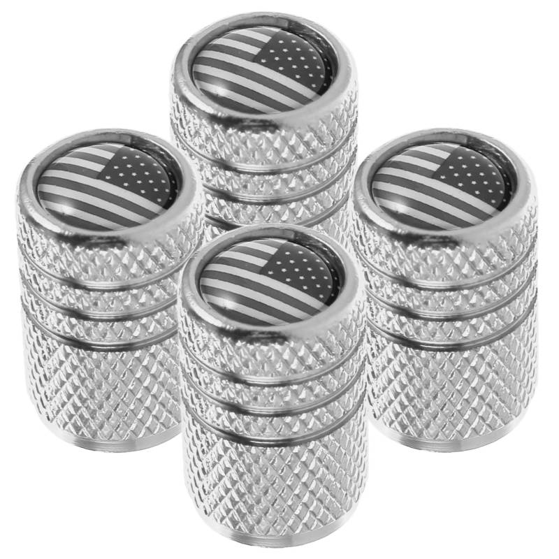 TOPBATHY 4 Stück Ventilkernkappe Reifenluftkappe Reifendruckkappen Ersatz-ventilkappe Für Reifen Reifenkappe Aluminiumreifen -ventilkappen Aluminiumlegierung Silver von TOPBATHY