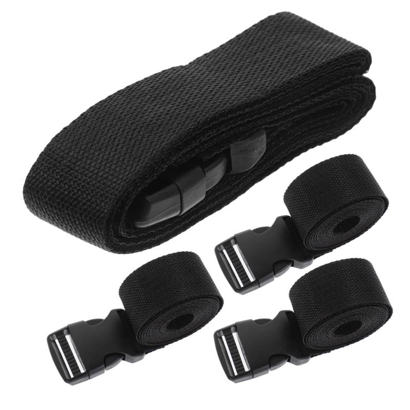 TOPBATHY 4 Stücke Strap Gepäck Halterung Schnalle Gurtband Schnalle Gepäck Stecker Polypropylen Schwarz von TOPBATHY