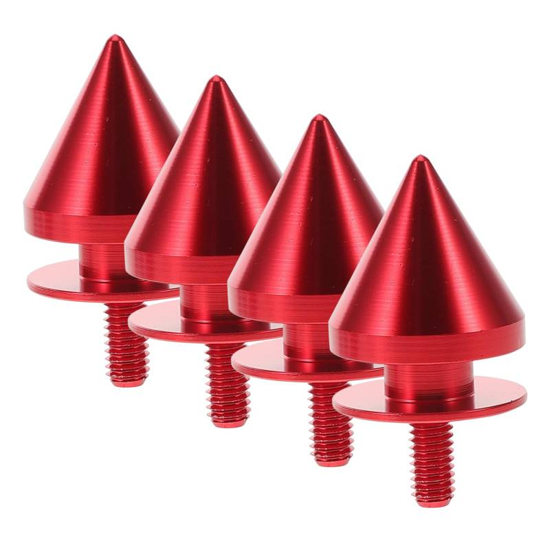 TOPBATHY 4-Teiliges Set Kfz -Körperteile Stoßstangen-Befestigungsschrauben Autoteile fürs Auto Autoschrauben Kfz -Schrauben Stoßstangenbolzen Aluminiumlegierung rot von TOPBATHY