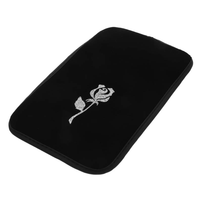 TOPBATHY Box Rose Armlehnenboxmatte Autoinnenausstattung Autoaufbewahrung Mittelkonsolenabdeckung Zubehör Innenkissen Autoorganizer Autozubehör Armlehne Pu Leder Silber von TOPBATHY