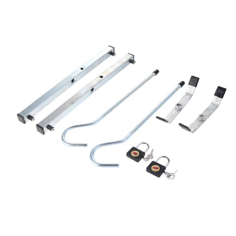 TOPBATHY Dachträger Sicherheitsverschluss Set Für Leitern Universelle Heavy Duty Autotransporterklemme Silber Mit Einfacher Installation Und Optimaler Sicherung von TOPBATHY