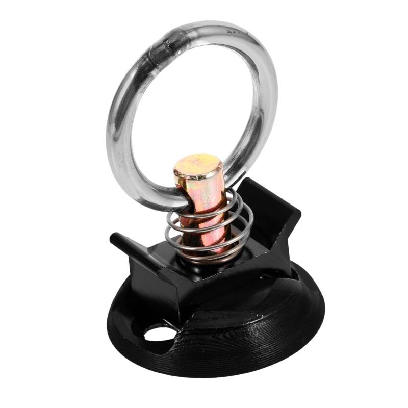 TOPBATHY Gleisbefestigungsbeschlag l Schienenzubehör l Spurringbefestigung l Schienenringe Gleiszubehör Ladungssicherungsbeschlag Aluminiumlegierung Black von TOPBATHY