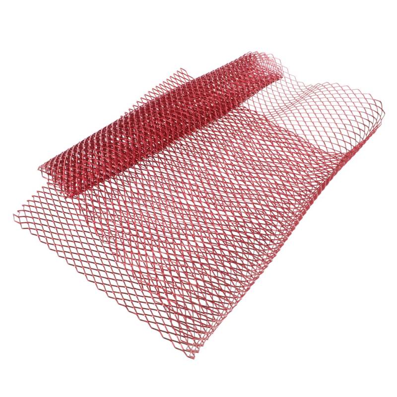 TOPBATHY Stoßfänger Kühlergrill Auto Stoßfängerschutz Drahtgeflecht Siebgewebe aus Metall Grillgitter Sicherheitsgitter Gitter für Autogrill Lkw-Grill Aluminiumlegierung rot von TOPBATHY