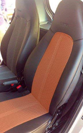 TOP CAR Athens | 1+1 SITZBEZÜGE SCHWARZ-ORANGE AUTOSITZBEZUG | Auto Sitzbezüge | KOMPATIBEL MIT SMART FORTWO 2007-2014 (451) | Maßgefertigt. von TOPCAR ATHENS