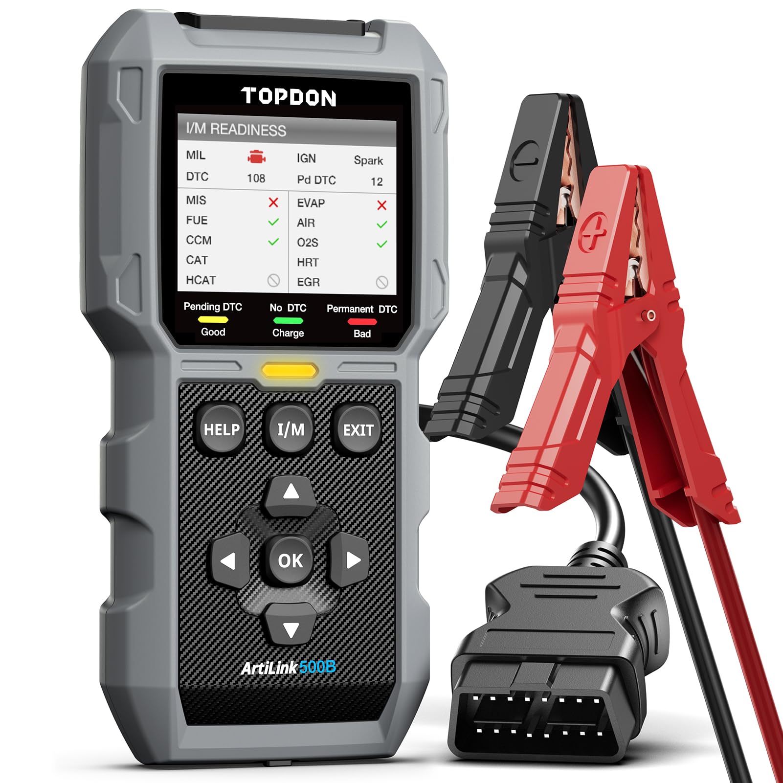 TOPDON AL500B OBD2-Scanner/Batterietester 2 in 1 Codeleser, vollständige OBDII-Diagnose, 12V-Batterietests und 12V/24V-Cranking-Tests, Lade-Tests, Scan-Tool, Auto-Diagnose-Tool für alle OBDII-Autos. TOPDON AL500B OBD2-Scanner/Batterietester 2 in 1 Codeleser, vollständige OBDII-Diagnose, 12V-Batterietests und 12V/24V-Cranking-Tests, Lade-Tests, Scan-Tool, Auto-Diagnose-Tool für alle OBDII-Autos. von TOPDON